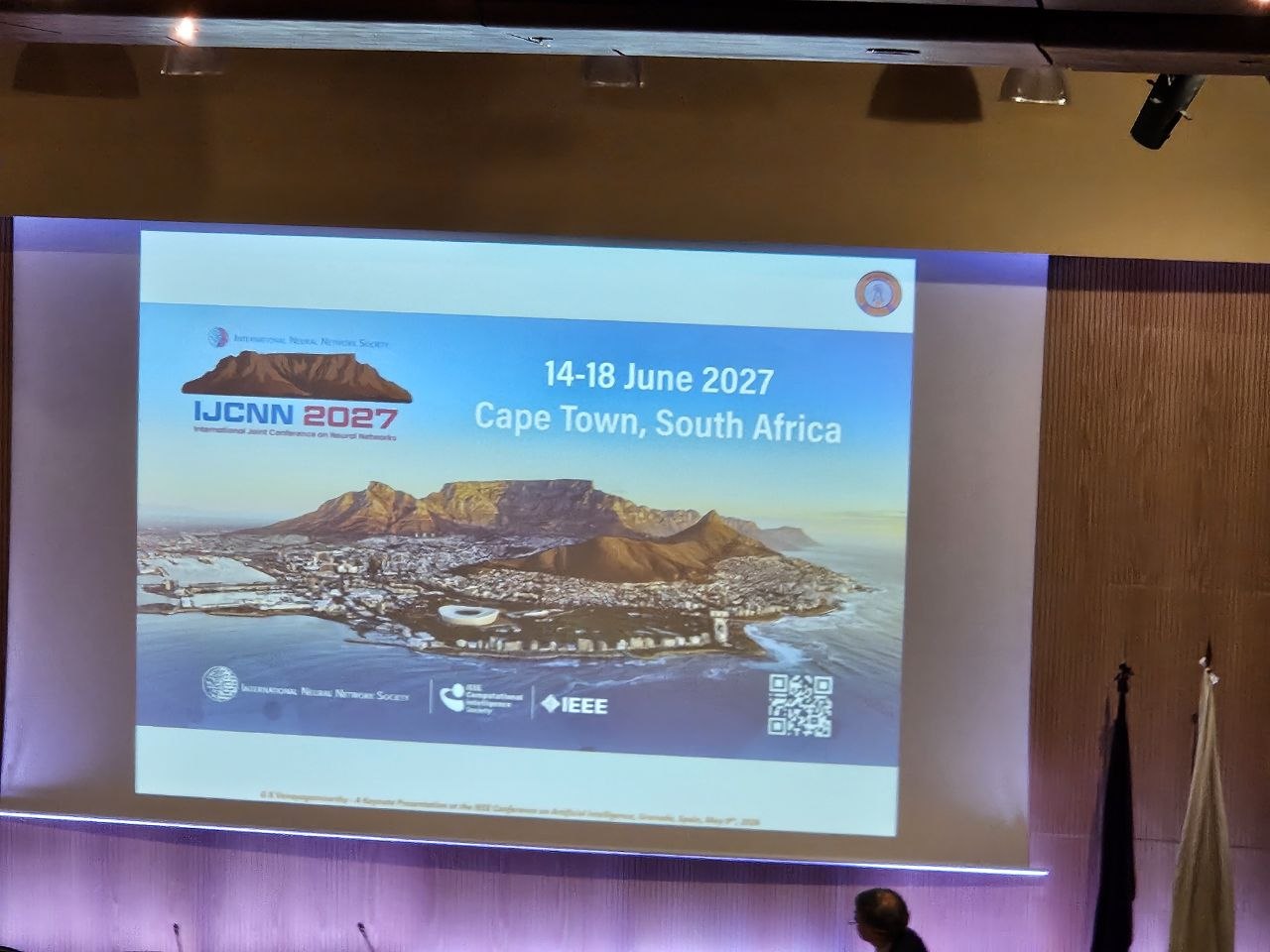 Anuncio de IJCNN 2027 en Cape Town durante el encuentro internacional.